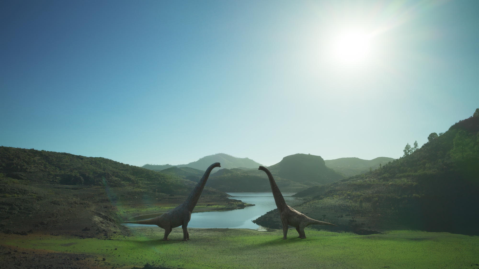 VFX: Two Lusotitans meet on an idyllic plain