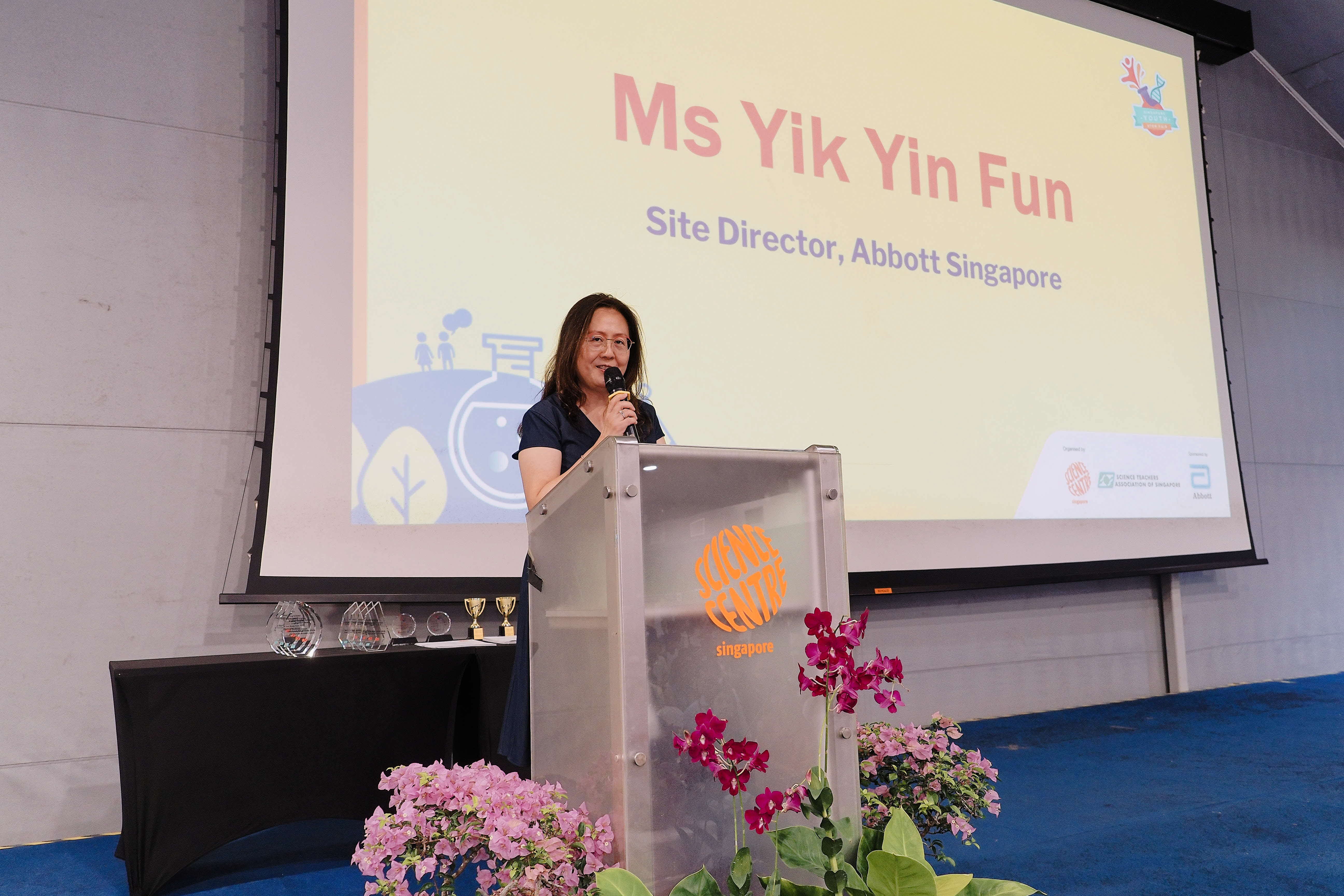 Ms Yik Yin Fun speaking at SYSF 2025 award showcase