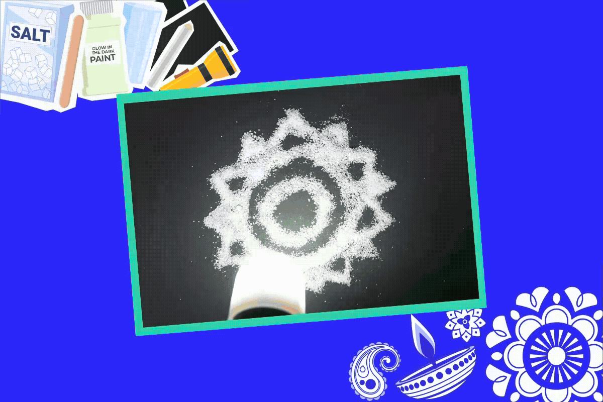 DIY Glow in the Dark Rangoli