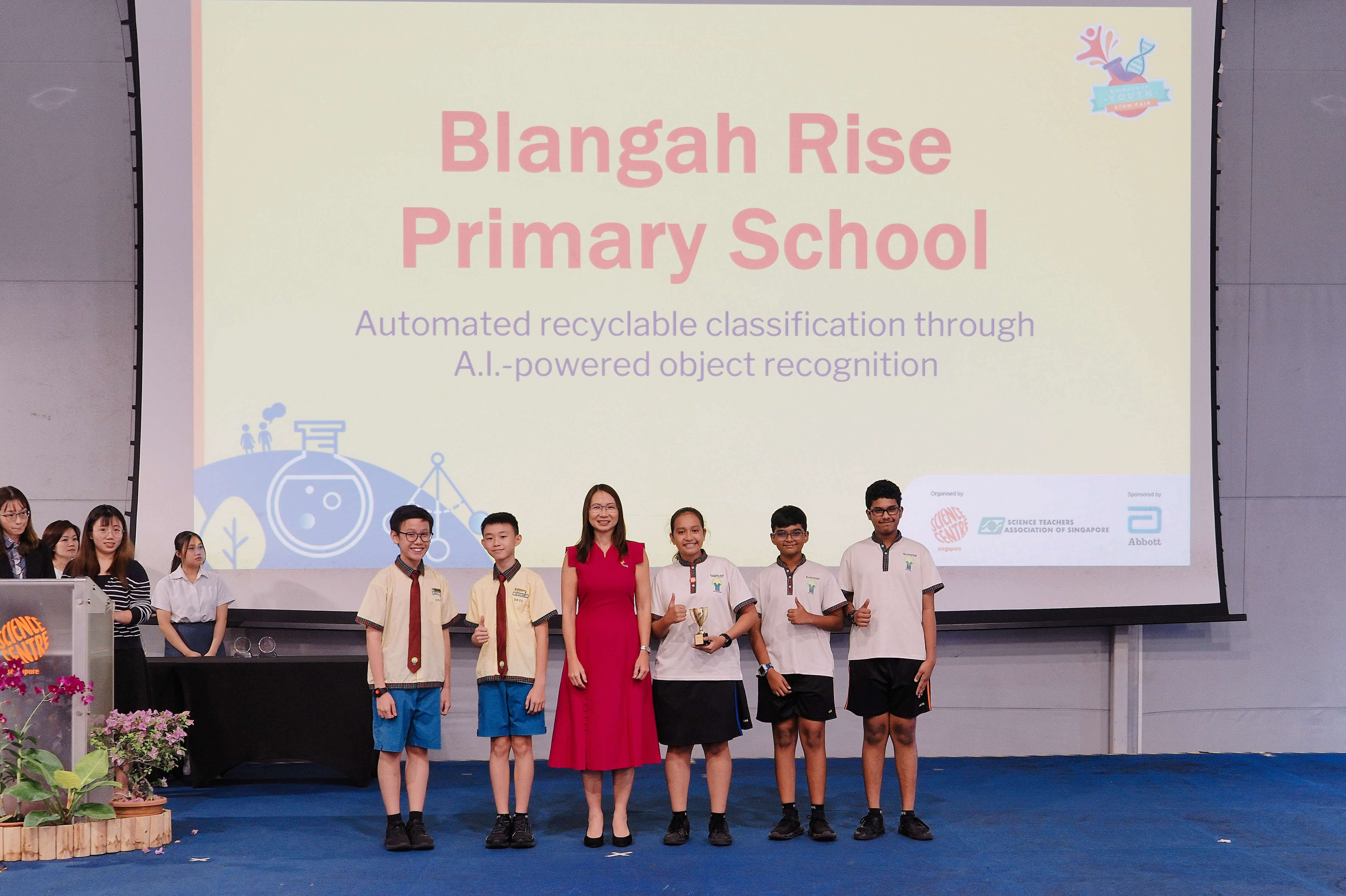 SYSF 2025 Most Innovative Project - Primary School team winners from Blangah Rise Primary School