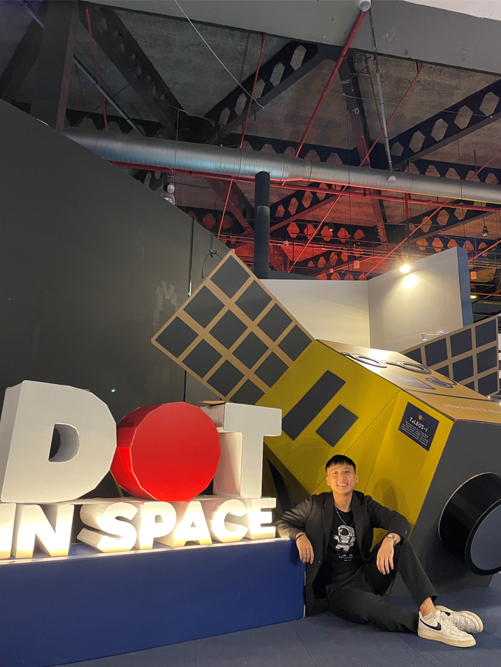 Jarrod Chua at Dot in Space exhibition.