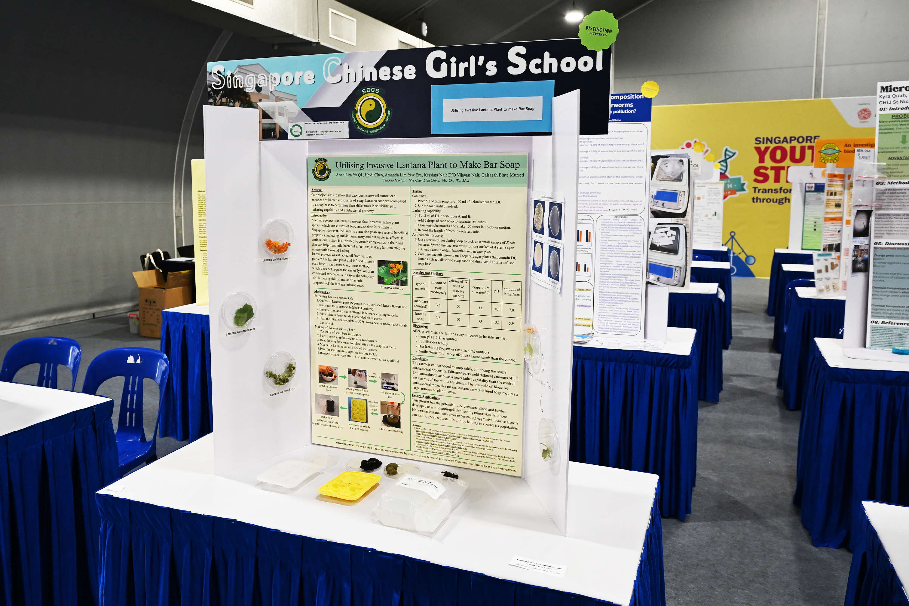 Singapore Chinese Girls' School SYSF 2025 booth "Utilising Invasive Lantana Plant to Make Bar Soap"