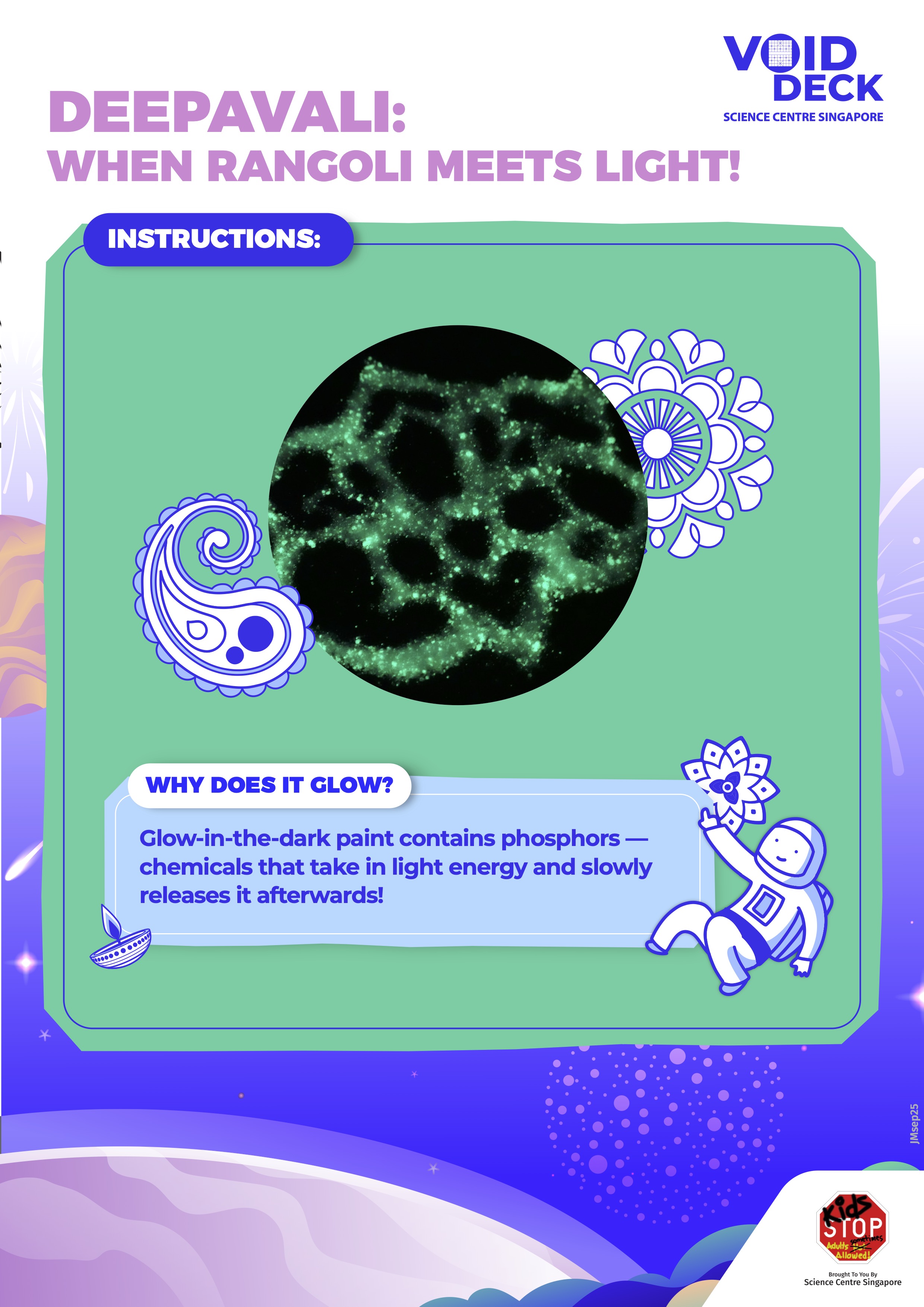 Void Deck DIY Glow in the Dark Rangoli Activity Guide Page 4