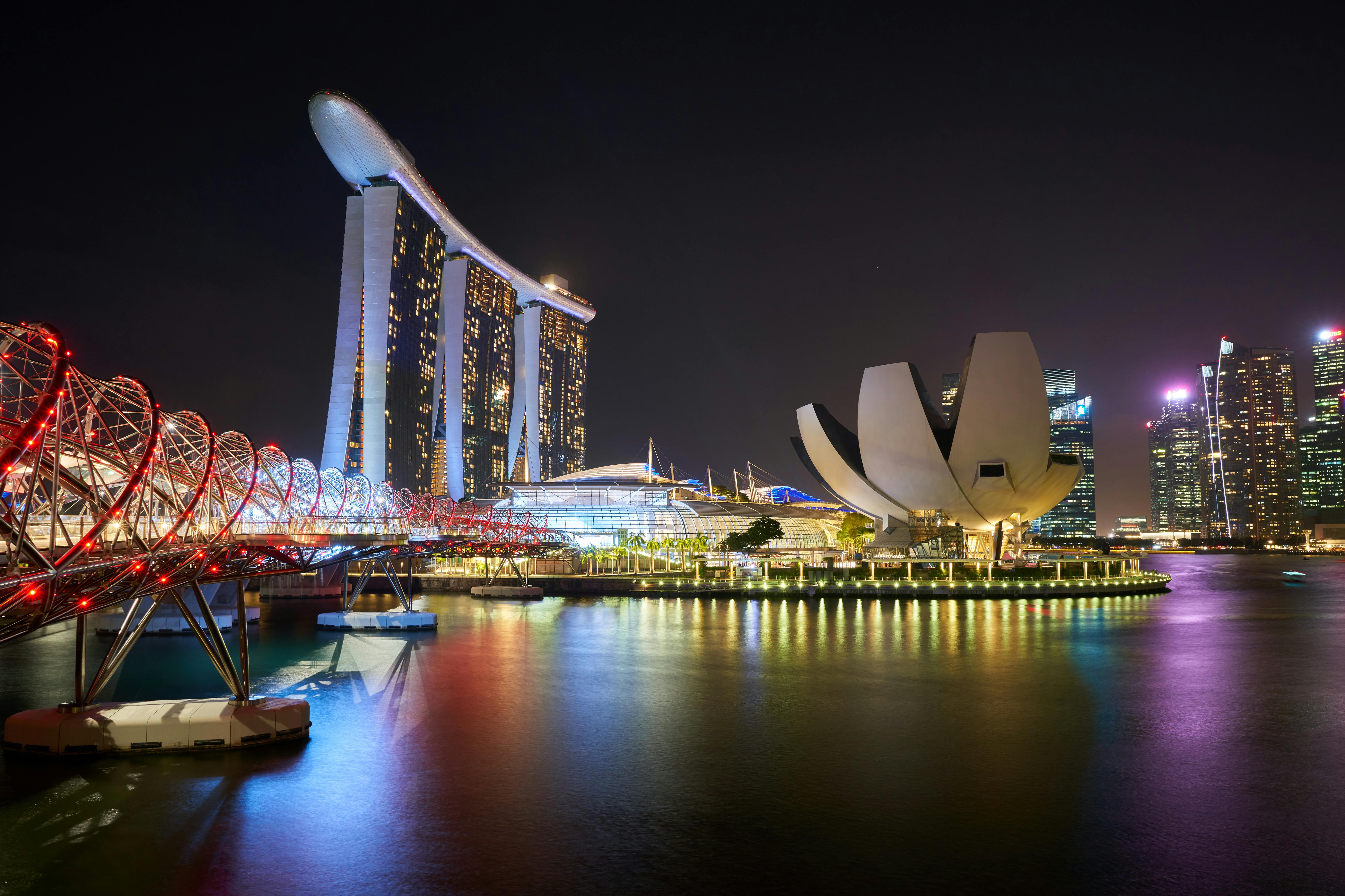 Marina Bay Sands at night.